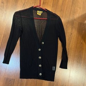 tory burch thin navy cardigan
